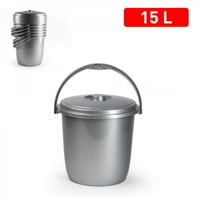 CUBO BASURA ECO 15 L PLATA