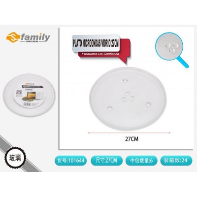 PLATO MICROONDAS VIDRIO 27CM