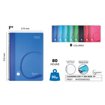 CUADERNO PP A4 80H 90GR...