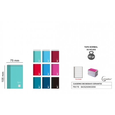 CUADERNO CUATRICULA 125*85MM