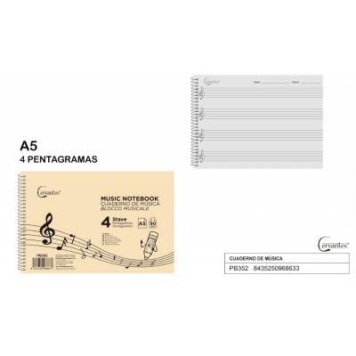 CUADERNO MUSICA A5