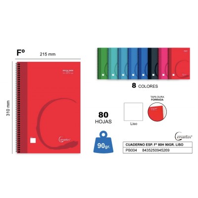 CUADERNO A4 80H 90GR LISO