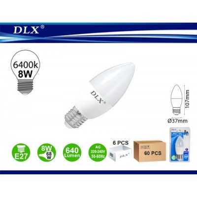 LED.C37 E27 8W 6/u