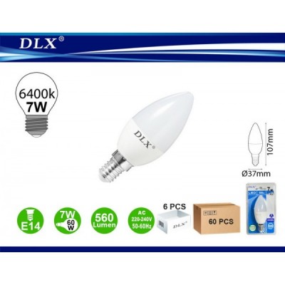 LED.C37 E14 7W 6/u