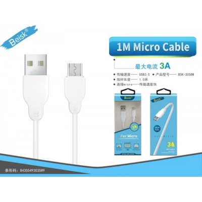 CABLE MICRO 1M 3A BLANCO...