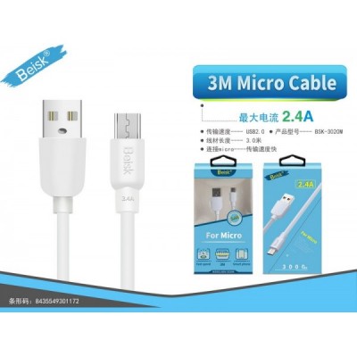 CABLE MICRO 2.4A 3M BSK-3020M