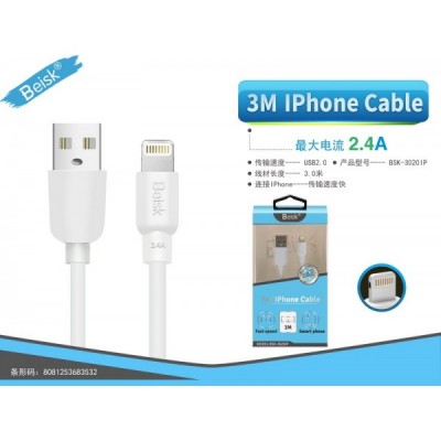 CABLE IPHONE 3M 2.4A...