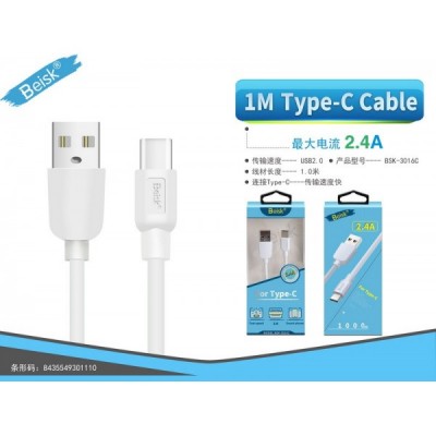 CABLE TYPE-C 1M 2.4A BLANCO...